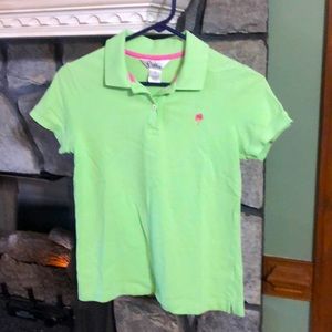 Lilly Pulitzer Guava Green Shrunken Polo Palm Tree